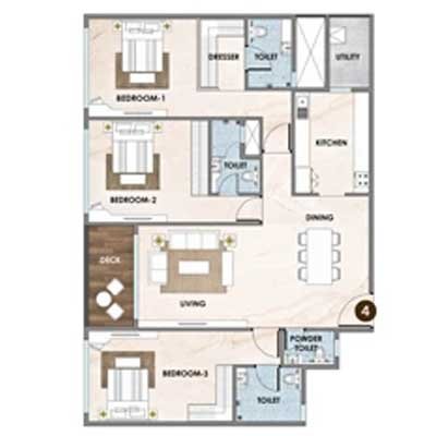 Kolte Patil Sinhagad Road 2 BHK Premium Floor Plan