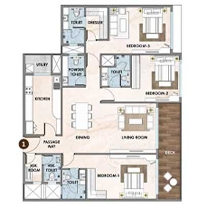Kolte Patil Sinhagad Road 2 BHK X-Large Floor Plan